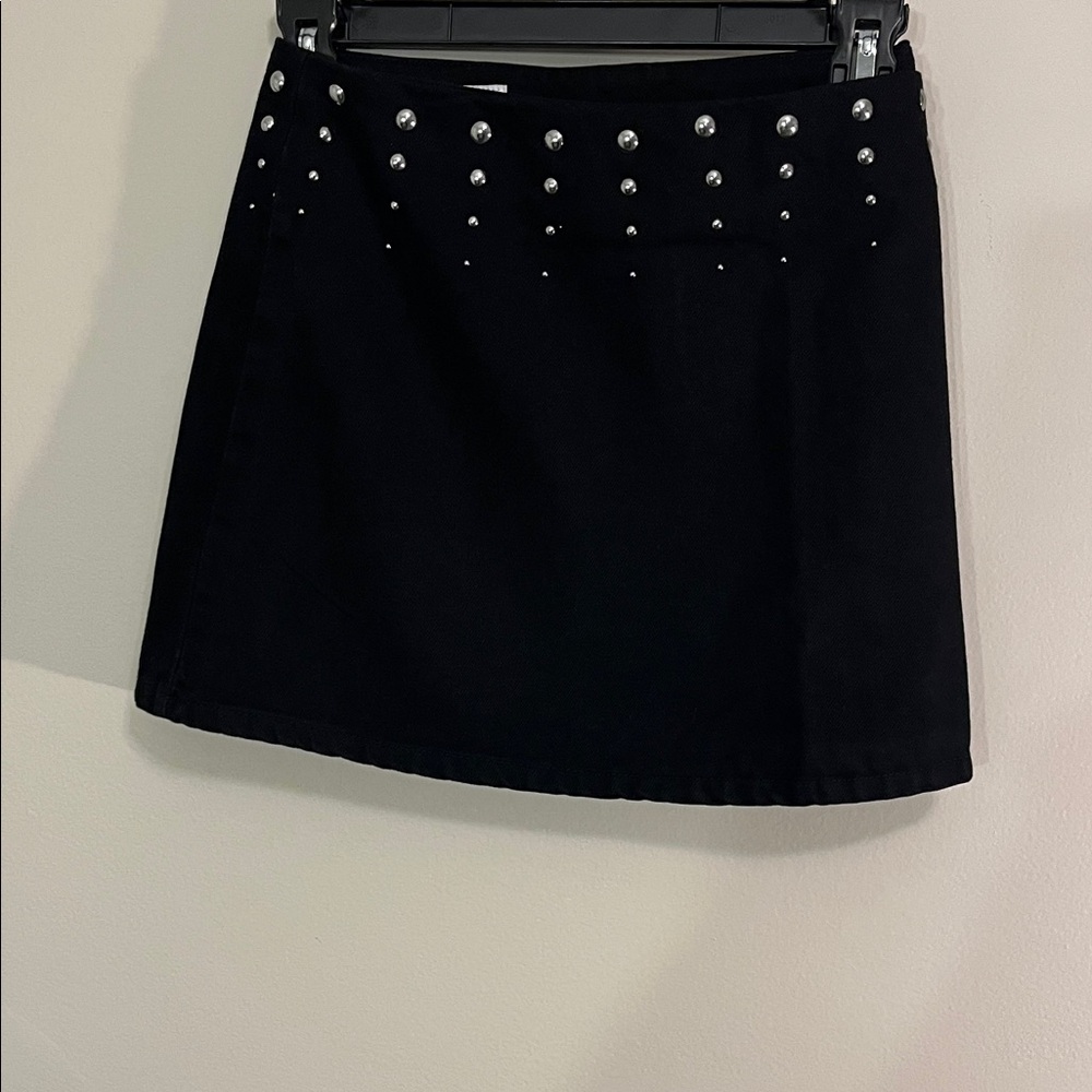 Zara Black Mini Skirt with Silver Studs